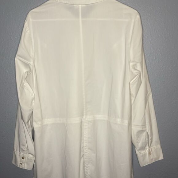 J. Jill White Long Sleeved Full Button Front Collared Tunic Size Large - Picture 13 of 14